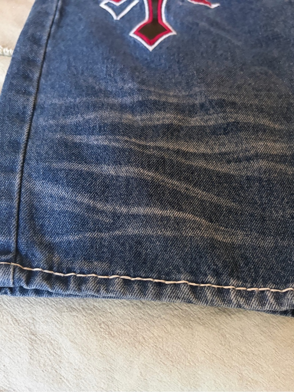 Ambush Men Ninth Hall Ambush Crosses Baked Medium Blue Wash Loose Fit Jeans. - Picture 6 of 13